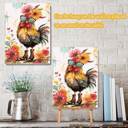 Meothan Framed Paint by Numbers Kits for Adults 12x16in with Wooden Easel - Image 3
