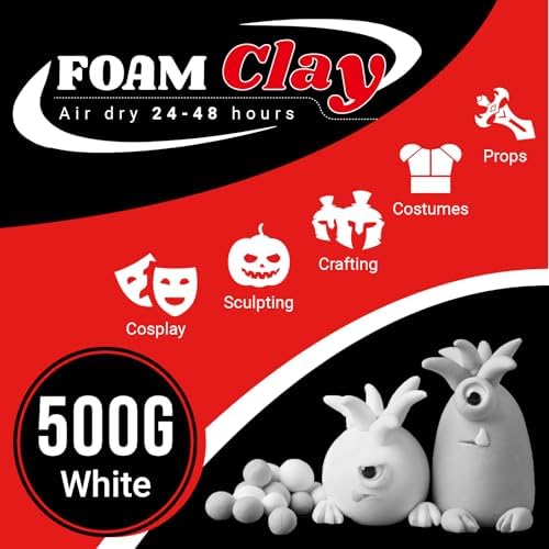 CALPALMY Air Dry Clay (1.1lbs Bag) - White Moldable Foam Clay for Cosplay - Airdry Soft Clay for Kids and Adults - Perfect Modeling Clay for Crafts, Sculpting, and Artistic Projects - Image 2