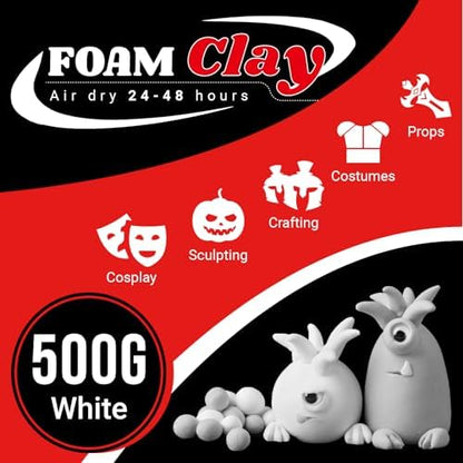 CALPALMY Air Dry Clay (1.1lbs Bag) - White Moldable Foam Clay for Cosplay - Airdry Soft Clay for Kids and Adults - Perfect Modeling Clay for Crafts, Sculpting, and Artistic Projects - Image 2