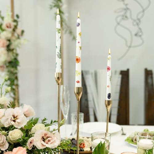 MTLEE 30 Pack Pressed Flower Candles Making Kit 6 Set Dried Pressed Flowers 12 White Taper 10 White Tealight Candles with Tweezers Brush for DIY Crafts Birthday Wedding Party Favors - Image 4