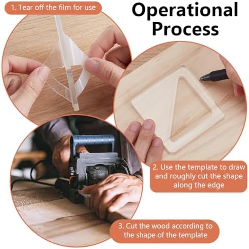 INFUNLY 6pcs Charcuterie Board Template Acrylic Router Template Large Handle Cutting Board for Woodworking Thick Clear Acrylic Template Angled Curvy Tracing Stencils Guide Tool for Kitchen - Image 3