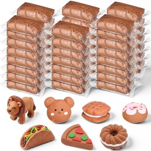 VioraWhite 40 Pcs 21 oz Air Dry Clay Bulk Modeling Clay,Light Brown by VioraWhite