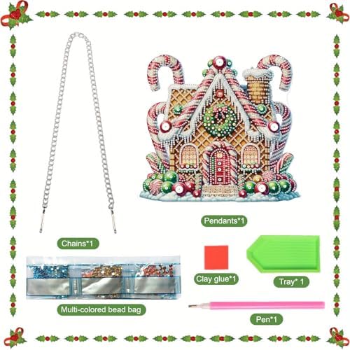 5D DIY Diamond Painting Pendant kit, Magic House Special Handmade Diamond Pendant, Suitable for Home, Window Decorations, Christmas Birthday Creative Gift Preferable - Image 3