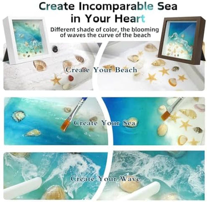 iLAND Crafts for Adults Resin Art Kit DIY Beach Ocean Themed Crafting Adult Girls Night Craft Making Set Date Night Painting Kit for Couples Unique Christmas Gifts for Crafty Women Teen Girls Romantic - Image 3