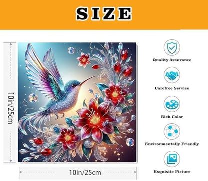VIGEGU 2 Pack Hummingbird Paint by Numbers Kit for Adults with Framed, Flower Paint by Number DIY Adult Paint by Number Kits for Wall Decor 10x10in - Image 4