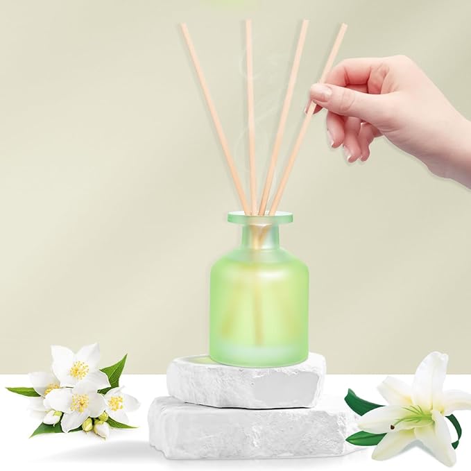 YISOWUH Reed Diffuser - Jasmine Lily 3.38oz (100ml) 1 Pack Essential Oil Reed Diffuser Set with 8 Sticks, Long Lasting Fragrance for Home, Bathroom, Bedroom, Room, Decor