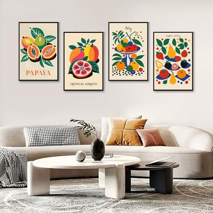 4 Pack Framed Paint by Numbers Kit for Adults, Tropical Fruit, 8 x 12 Inch - Image 2