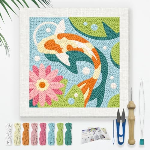 DOODLREAM Fish DIY Punch Needle Embroidery Kit for Beginner by Doodlream