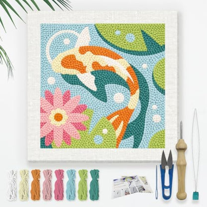DOODLREAM Fish DIY Punch Needle Embroidery Kit for Beginner by Doodlream