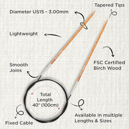 KnitPro Dreamz Fixed Circular Needles 40" (100cm) | US Size 2.5 (3mm) - Image 3