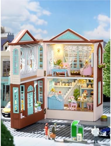 MAGQOO DIY Miniature Dollhouse Kit with Furniture 1:100 Scale Creative Room Mini Wooden Doll House Accessories DIY Miniature House Kit(Candy Cake) - Image 3