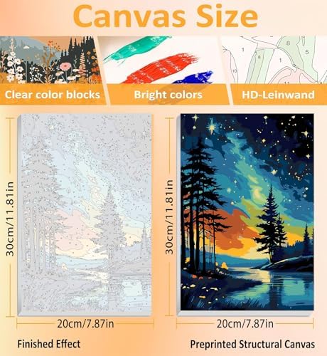 3 Pack Framed Paint by Numbers for Adult with Wooden Easel (8x12 inch) - Image 3