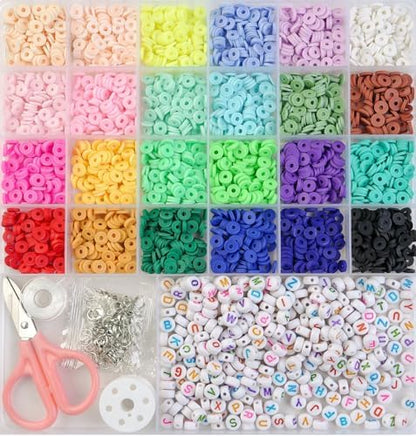 6380 PCS Jewelry Making Kit for Girls Ages 6-12 – nikkiGuo Seed Beads Clay Beads UV Color Changing Glow in the Dark Pony Beads Letter Beads Charms Tools Gift Box Bracelet Making Kit for Kids Teens - Image 4