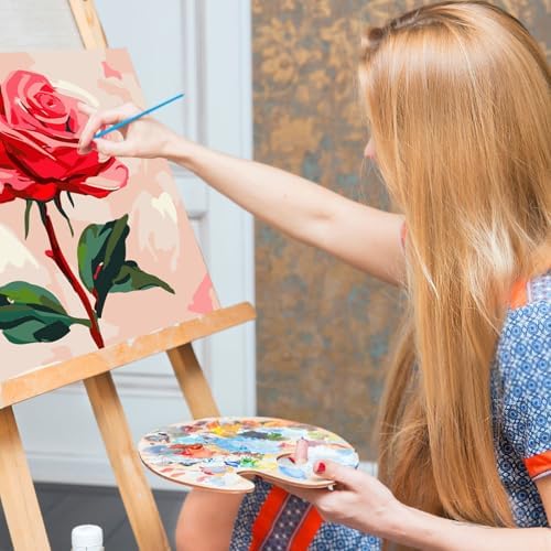 Offito Framed Paint by Numbers Kit for Adults Beginners, Rose Flowers - Image 7