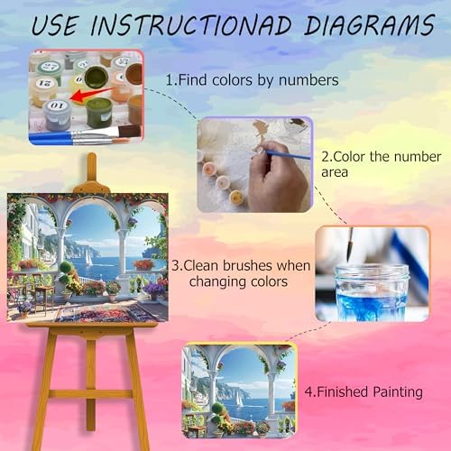 Ycydilirab Landscape Paint by Numbers Kit for Adults - Landscape Paint by Number for Adults,Paint by Number Adult Wall Art Decor 16×20 Inch - Image 6