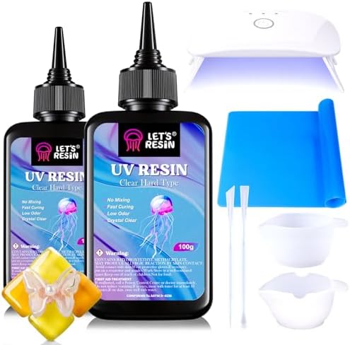 LET'S RESIN UV Resin with Light, Upgraded 200g Starter Kit for Jewelry by LETSRESIN