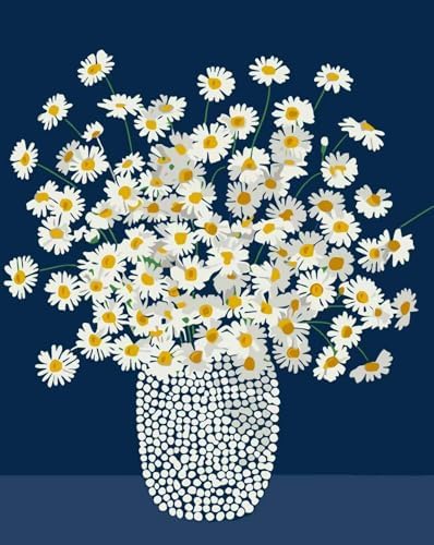 White Chrysanthemum Paint By Numbers Kit for Adults,Home Decor 16x20In by Unknown