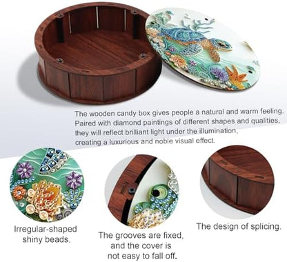 DIY Diamond Painting Fruit Bowl Storage Box, Turtle Decorated Tray Diamond Painting Craft Set, for organising Desk Items, a Versatile and Creative Handmade Gift - Image 4