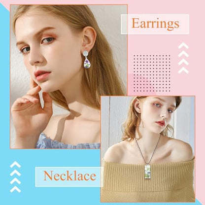 Oubaka 50pcs Open Bezels 5 Styles Open Frame Pendant Open Back Bezel Pendants Geometric Hollow Frame Pendant for Resin Casting, Necklace, Earrings, Pressed Flower, DIY Crafts(White K) - Image 6