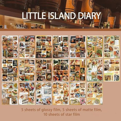 Japanese Food Sticker Book - 20 Sheets Kawaii Sushi Ramen Stickers for Journals, Planners, Scrapbooking & Water Bottles - Retro Izakaya Vibe Vinyl Decals (277 Pcs, Brown) - Image 3