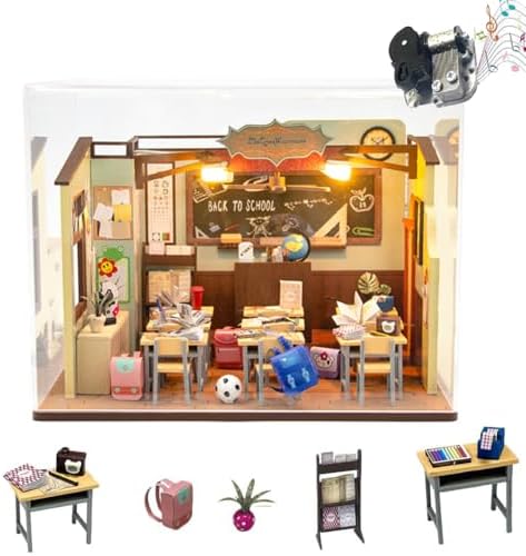 DIY Miniature Dollhouse Kit with Dust Cover and Music,DIY Miniature Wooden Dollhouse Kit,1:24 Scale Mini House Building Kit for Adults Teens Birthday Gifts by CHOOYIH