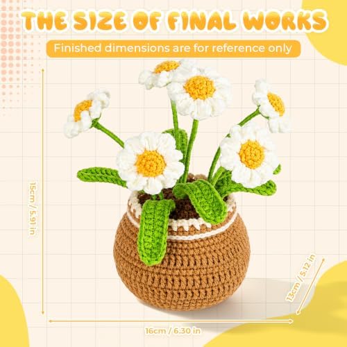 Crochet Kit for Beginners, Crochet Plant Kit,Knitting Kit(Little Daisy) - Image 6