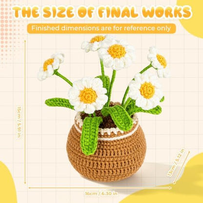 Crochet Kit for Beginners, Crochet Plant Kit,Knitting Kit(Little Daisy) - Image 6
