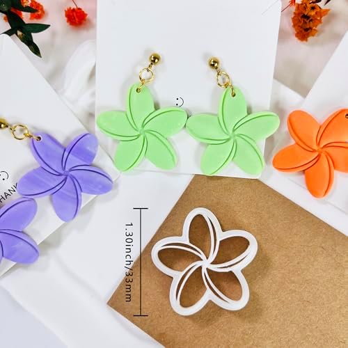 Xaekicr Tropical Flower Polymer Clay Cutter – 5 Petal Clay Earring Cutter for DIY Floral Jewelry – Clay Tools for Polymer Clay Earrings & Handmade Crafts – Simple Cutter for Summer Designs - Image 4