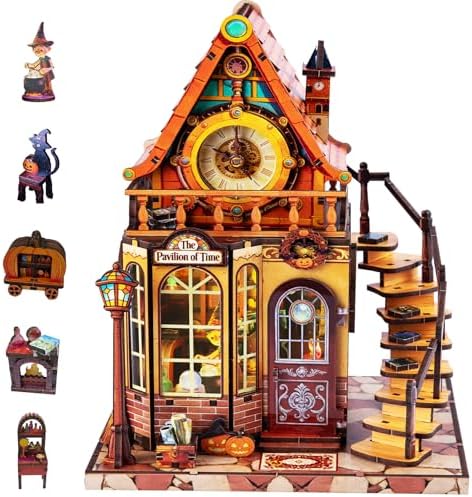 Book Nook Kit - DIY Miniature House,Book Nook Kit for Adults 3D Puzzle with LED,Halloween Birthday Gift for Adults, Creative Mini Building Kit for Bookshelf Decor, Gifts for Family Friends by Aeneovix