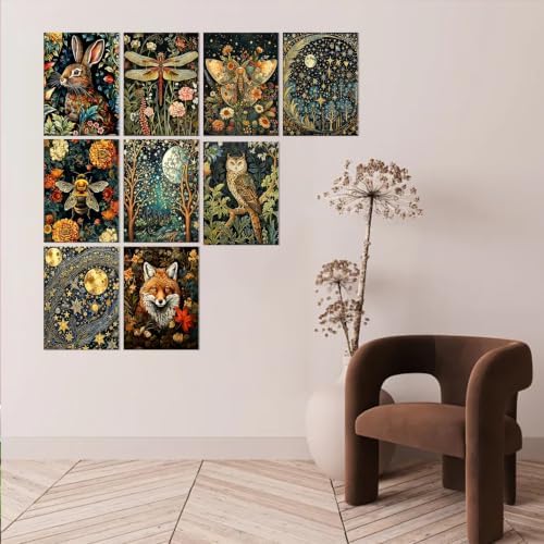 9 Pack Cute Animal Paint by Numbers Kit for Adults Beginner (Without Frame) - Image 3
