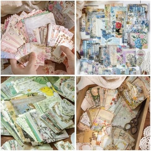 400Pcs Vintage Scrapbook Paper, 4-Theme Journaling Set by Unknown