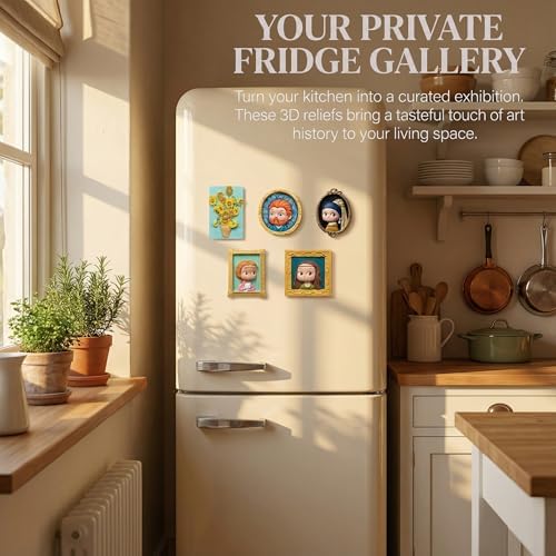 DIY Paint Your Own Ceramic Magnets Kit - 7 Pcs Famous Art Masterpiece 3D Relief - Pottery Painting Kit & Aroma Stone Craft - Creative Hobby Gift for Beginners, Teens & Family Home Decor - Image 2