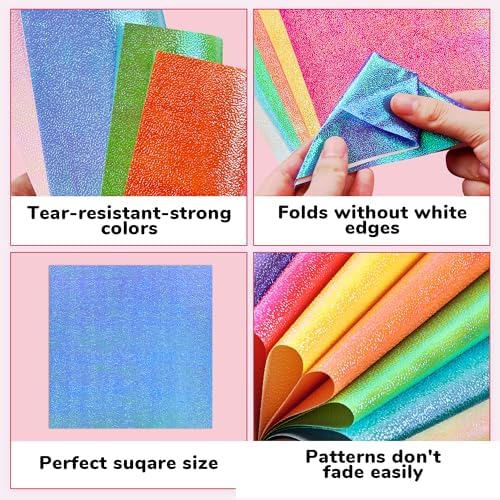 JoyCat Textured Origami Paper, 50 Sheets with Artistic Patterns, 6x6 Inch - Image 2
