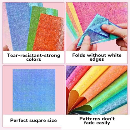 JoyCat Textured Origami Paper, 50 Sheets with Artistic Patterns, 6x6 Inch - Image 2