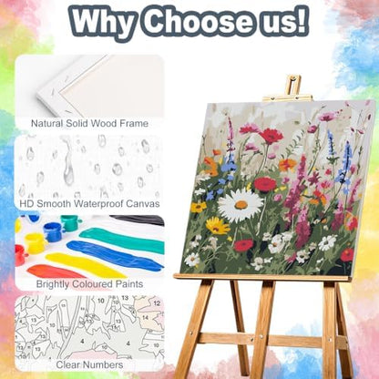 Kalonyth Flowers Framed Paint by Numbers Kit for Adults Beginner 10x10 inch - Image 4
