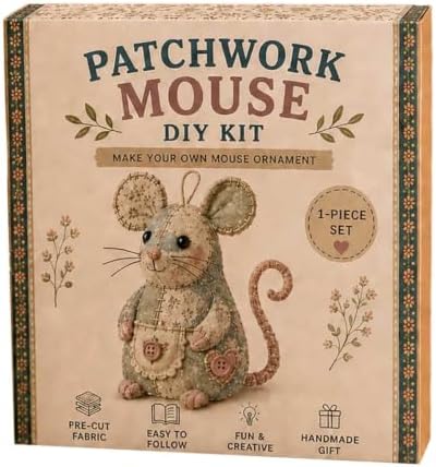 smtsmt DIY Patchwork Animal Kit, Complete Handmade Sewing Set for Beginners, Create Cute Mice Sheep Koala Patchwork Stitching Project for Craft Lovers (Color-A) by Unknown
