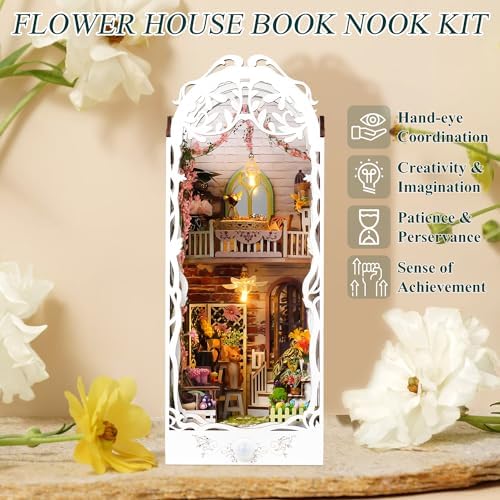DIY Book Nook Miniature Kit with Sensor Light & Dust Proof for Teens Adults - Image 2