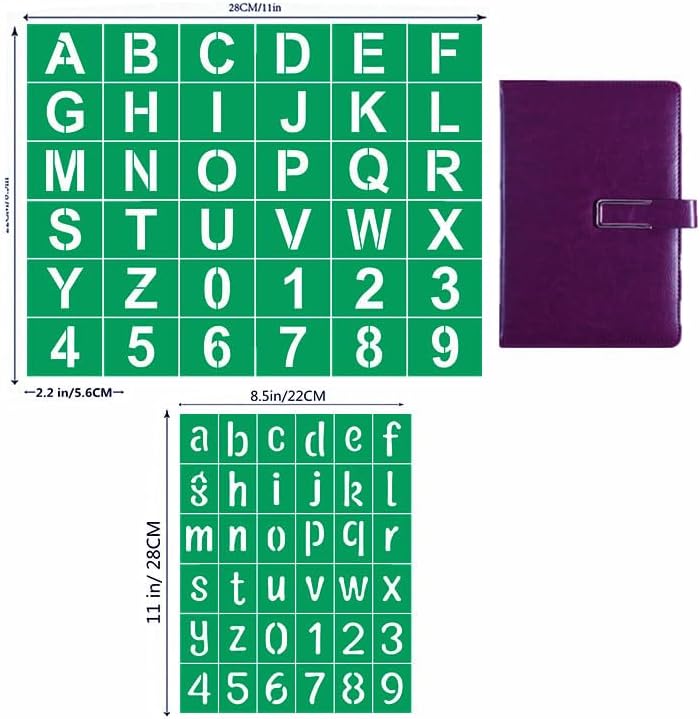 JAJADO Silk Screen Printing Stencil Letters Stencils and Numbers, Reusable Silk Screen Stencils Alphabet Craft Stencils Mesh Transfers Adhesive Stencil for Painting on Wood/Chalkboard/Wall/T-Shirt - Image 2