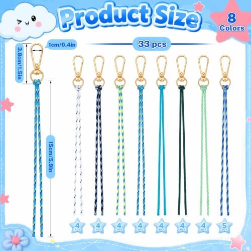 Wurosi 33 Pcs Paracord for Keychain Making, Beadable Keychain Making Kit - Image 2