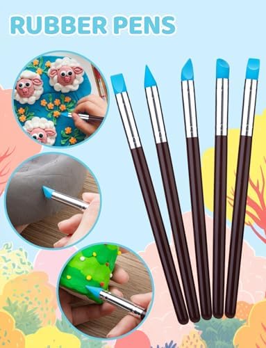 20Pcs Clay Sculpting Tools Kit, Ceramic Clay Ball Stylus Dot Painting Tools, Air Dry Clay Tools Set for Carving, Dotting, Embossing, Shaping, Molding, Pottery Crafts, Nail Art, Rhinestone, Rock - Image 5