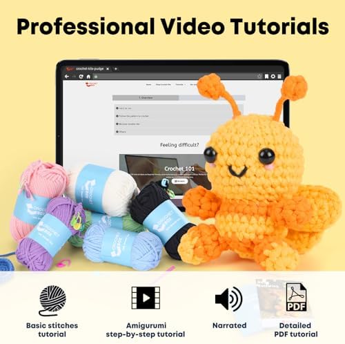 CrochetBox Bee Complete Crochet Kit for Beginners, Easy Craft for Adults - Image 4