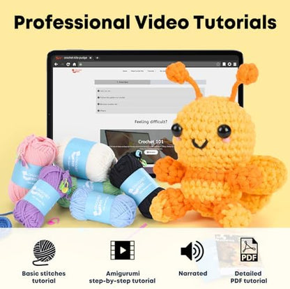 CrochetBox Bee Complete Crochet Kit for Beginners, Easy Craft for Adults - Image 4