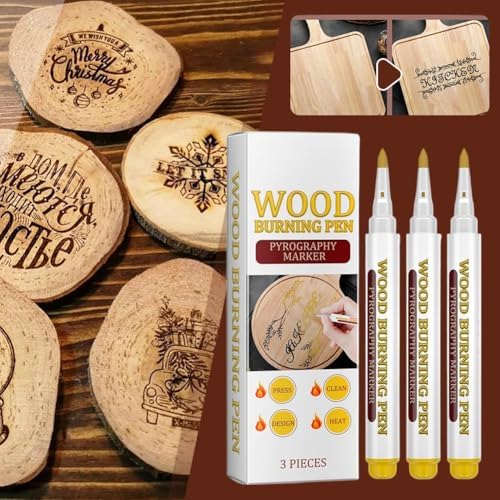 3PCS Wood Burning Marker Pen Kit, Pyrography Art Tool with PET Tips – Pen DIY Burning Kit for Beginners, Home, Studio, School Wood Craft Projects ﻿ - Image 2