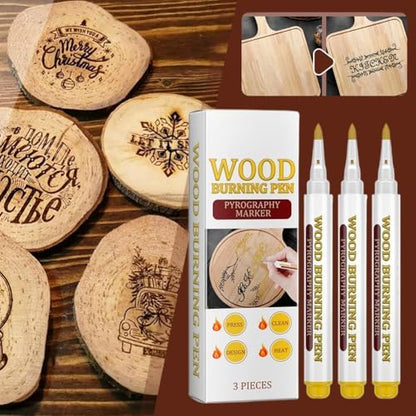 3PCS Wood Burning Marker Pen Kit, Pyrography Art Tool with PET Tips – Pen DIY Burning Kit for Beginners, Home, Studio, School Wood Craft Projects ﻿ - Image 2
