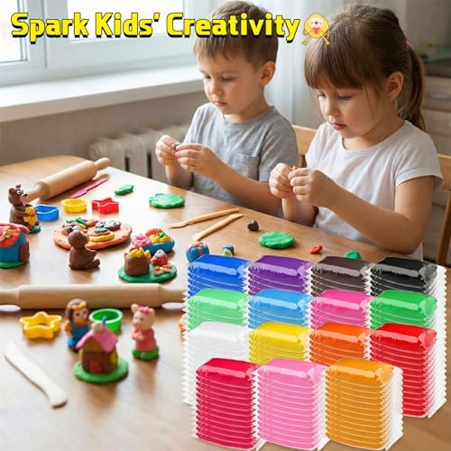 VioraWhite 72 Pcs 38oz Air Dry Clay Bulk Modeling Clay,15 Colors - Image 5