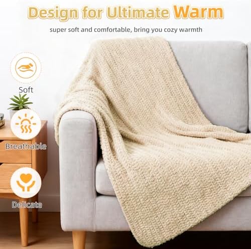 Aeelike Crochet Blanket Kit for Beginners, Easy Soft Crochet Kit, Khaki - Image 2