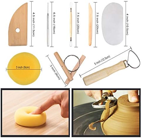 EuTengHao 61Pcs Ceramic Clay Tools Kit Pottery Tools Clay Sculpting Shapers Carving Tool Set Contains Most Essential Wooden Clay Tools for Potters Beginners - Image 3