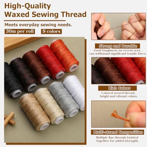 74 PCS Leather Sewing Kit Heavy Duty Sewing Kit Upholstery Repair Kit - Image 3