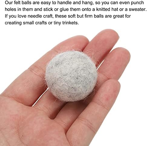 PATIKIL Wool Felt Balls Beads Wool Felting Pom 3cm 30mm Grey for Home Crafts Handcrafts Project DIY Pack of 5 - Image 4
