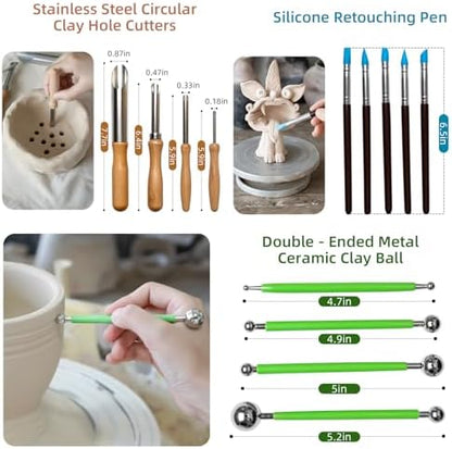 42 PCS Clay Tool, Clay Sculpting Tools Kit, Pottery Tools Can be Used for Stippling, Carving, Molding, and Shaping Clay Crafts, for Beginners, Hobbyists, Artists - Image 2